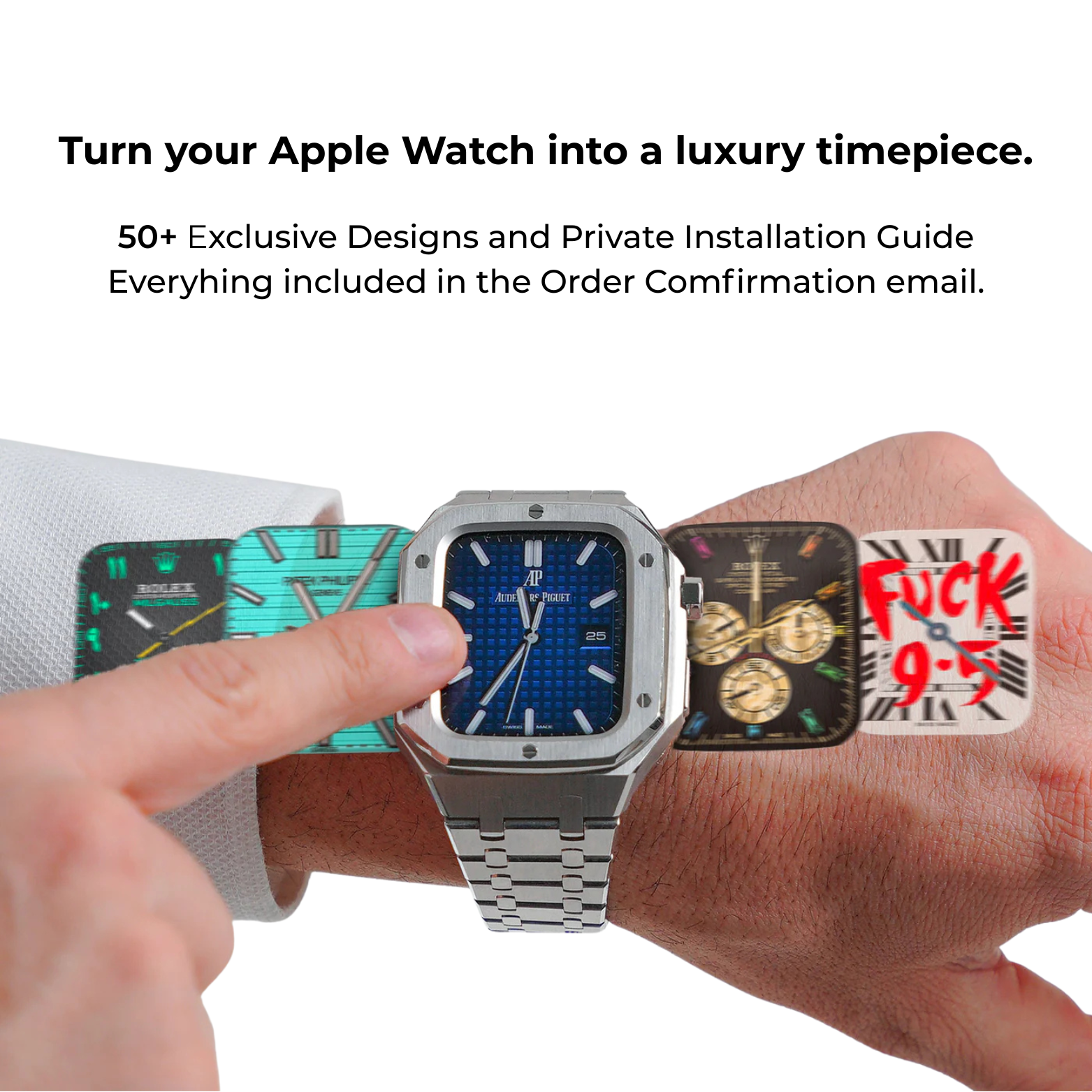 AP9006 316L Stainless Steel Band Stainless Steel Case Retrofit Kit For Apple Watch